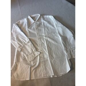 Ben Silver Button Down Shirt Mens 17.5 35 White Excellent Cotton Twill Canada